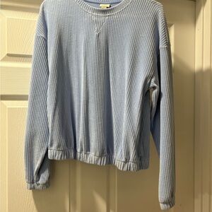 A New Day Sky Blue Ribbed Top